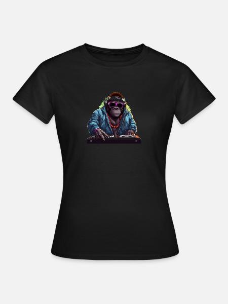 DJ Gorilla - Frauen T-Shirt - Schwarz