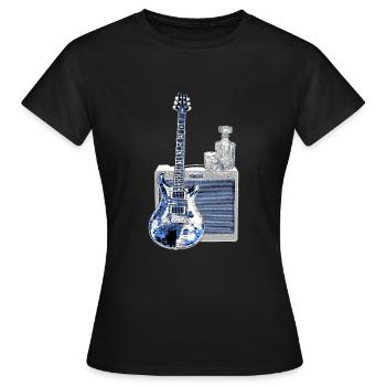 Guitare et Whisky | Amplificateurs, Musique, Festival - T-shirt Femme - noir - Devant - AI Model Female 172 dark (172cm)