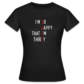 30 - Women's T-Shirt - black - Front - AI Model Female 172 dark (172cm)