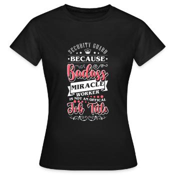 Service de sécurité Équipe de nuit de sécurité - T-shirt Femme - noir - Devant - AI Model Female 172 dark (172cm)