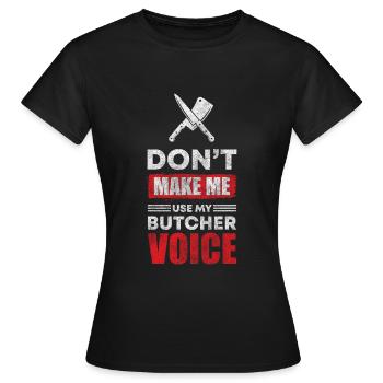 Schlachter Fleischerei Wurst - Frauen T-Shirt - Schwarz - Vorne - AI Model Female 172 dark (172cm)