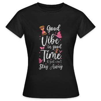 Zeit Lebenszeit Zeitreise - Frauen T-Shirt - Schwarz - Vorne - AI Model Female 172 dark (172cm)