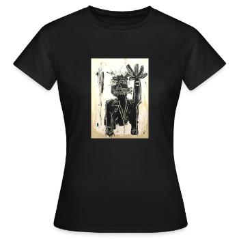 Hallo - Frauen T-Shirt - Schwarz - Vorne - AI Model Female 172 dark (172cm)