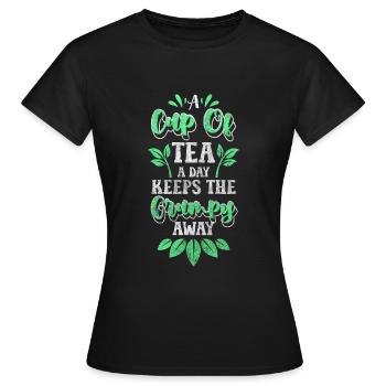 Teetrinker Erholung Getränk - Frauen T-Shirt - Schwarz - Vorne - AI Model Female 172 dark (172cm)