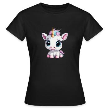 Supersüßes Baby Einhorn - Frauen T-Shirt - Schwarz - Vorne - AI Model Female 172 dark (172cm)