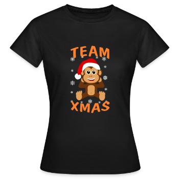 L’équipe de chimpanzés Xmas pour les équipages de service - T-shirt Femme - noir - Devant - AI Model Female 172 dark (172cm)