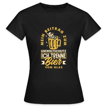 Mein Beitrag zum Umweltschutz - Ich trenne Bier - Frauen T-Shirt - Schwarz - Vorne - AI Model Female 172 dark (172cm)