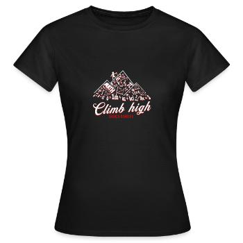 Climb high crunch numbers Shirt - Frauen T-Shirt - Schwarz - Vorne - AI Model Female 172 dark (172cm)