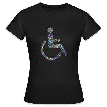 Fauteuil roulant - T-shirt Femme - noir - Devant - AI Model Female 172 dark (172cm)