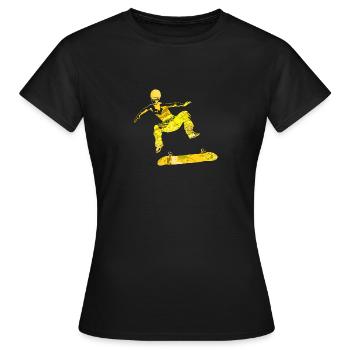 skater skateboard kickflip Boarder valentinstag - Frauen T-Shirt - Schwarz - Vorne - AI Model Female 172 dark (172cm)