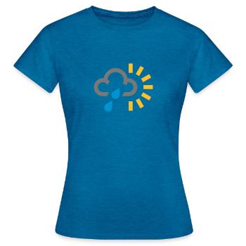 weather symbol icon rain grey cloud icon sunshine - Women's T-Shirt - antique blue sapphire heather - Front - AI Model Female 172 dark (172cm)