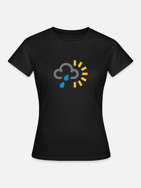 weather symbol icon rain grey cloud icon sunshine - Women's T-Shirt - black