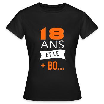 18 ans anniversaire 18 ans le plus beau majorité - T-shirt Femme - noir - Devant - AI Model Female 172 dark (172cm)