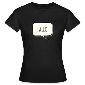 Bonjour - T-shirt Femme - noir - Devant - AI Model Female 172 dark (172cm)