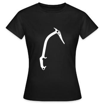 Matériel d’escalade piolet - T-shirt Femme - noir - Devant - AI Model Female 172 dark (172cm)