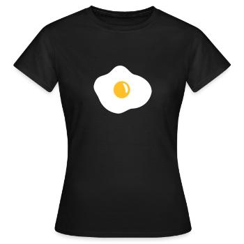 Spiegelei - Ei - Frauen T-Shirt - Schwarz - Vorne - AI Model Female 172 dark (172cm)