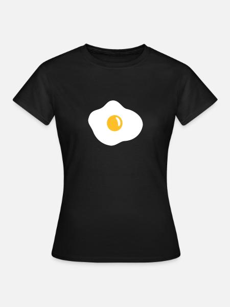 Spiegelei - Ei - Frauen T-Shirt - Schwarz