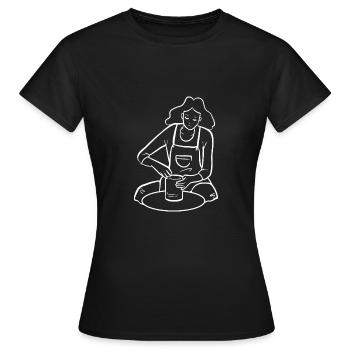 Frau, die Keramik macht Kunsthandwerker Geschenk - Frauen T-Shirt - Schwarz - Vorne - AI Model Female 172 dark (172cm)