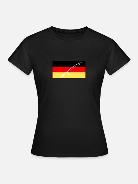 German Angler Angel Shirt Vissen - T-shirt dam - svart