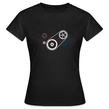 Bloc moteur de boîte de vitesses Gears - T-shirt Femme - noir - Devant - AI Model Female 172 dark (172cm)