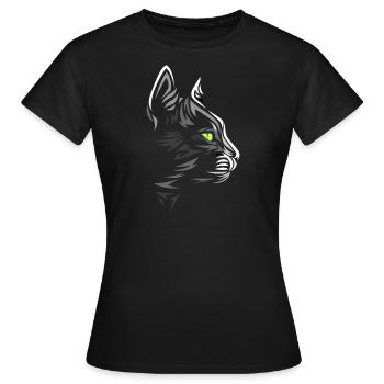 Cat profile tattoo - Women's T-Shirt - black - Front - AI Model Female 172 dark (172cm)