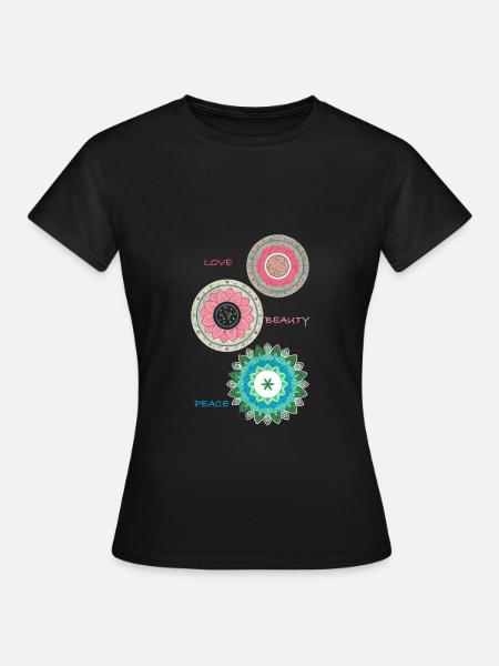 Love Beauty Peace - T-shirt Femme - noir