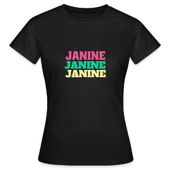 Janine Birthday Gifts Name Janine First Name - Women's T-Shirt - black - Front - AI Model Female 172 dark (172cm)