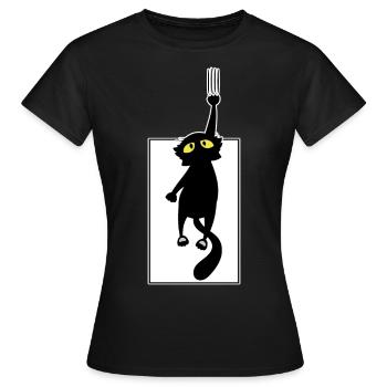 Chat noir - T-shirt Femme - noir - Devant - AI Model Female 172 dark (172cm)