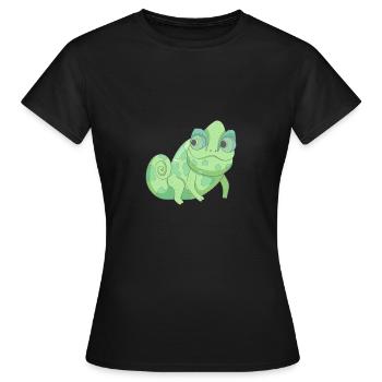 Grünes Chameleon - Frauen T-Shirt - Schwarz - Vorne - AI Model Female 172 dark (172cm)