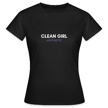 TENDANCE ESTHÉTIQUE CLEAN GIRL - T-shirt Femme - noir - Devant - AI Model Female 172 dark (172cm)