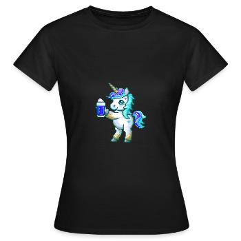 Unicorn Beer Party Funny - Women's T-Shirt - black - Front - AI Model Female 172 dark (172cm)