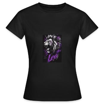 Löwe Leo - Frauen T-Shirt - Schwarz - Vorne - AI Model Female 172 dark (172cm)
