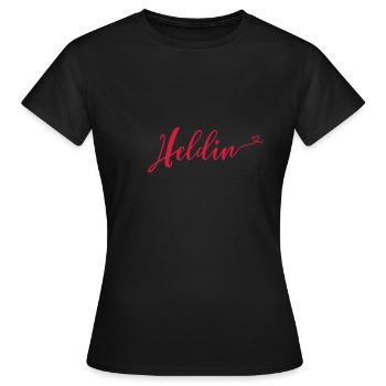 heldin - Frauen T-Shirt - Schwarz - Vorne - AI Model Female 172 dark (172cm)