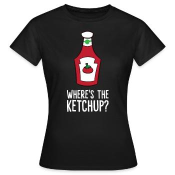 Ketchup - Où est le ketchup ? - T-shirt Femme - noir - Devant - AI Model Female 172 dark (172cm)