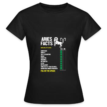 Sternzeichen Widder - Frauen T-Shirt - Schwarz - Vorne - AI Model Female 172 dark (172cm)