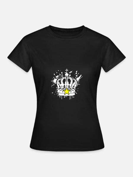 Krone Royal Symbol - Frauen T-Shirt - Schwarz