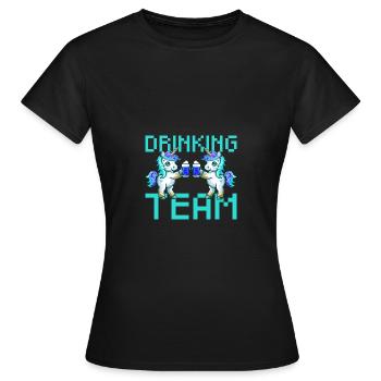 Unicorn Drinking Team Beer Party - Women's T-Shirt - black - Front - AI Model Female 172 dark (172cm)
