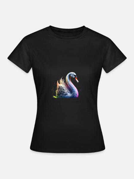MAJESTÄTISCHER SCHWAN - Frauen T-Shirt - Schwarz