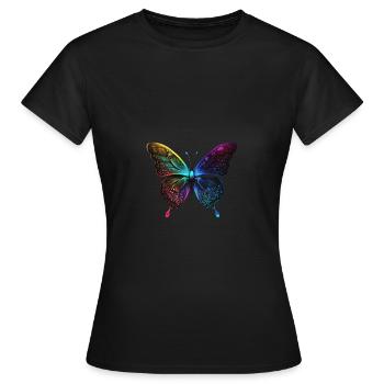 JOLI PAPILLON - T-shirt Femme - noir - Devant - AI Model Female 172 dark (172cm)