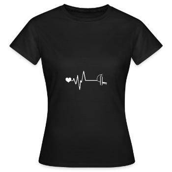 Extincteur pulsation battement de cœur pompiers - T-shirt Femme - noir - Devant - AI Model Female 172 dark (172cm)