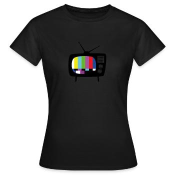 Fernseher - Frauen T-Shirt - Schwarz - Vorne - AI Model Female 172 dark (172cm)