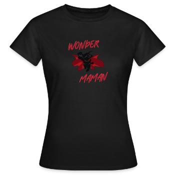 wonder man fly - T-shirt Femme - noir - Devant - AI Model Female 172 dark (172cm)