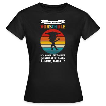 Vorschule Anfang Vorschüler Geschenk - Frauen T-Shirt - Schwarz - Vorne - AI Model Female 172 dark (172cm)