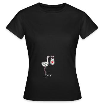 Lustige Geschenke für Schwangere - Juli Baby - Frauen T-Shirt - Schwarz - Vorne - AI Model Female 172 dark (172cm)