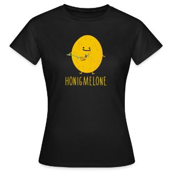 Funny honeydew melon with honey - Women's T-Shirt - black - Front - AI Model Female 172 dark (172cm)
