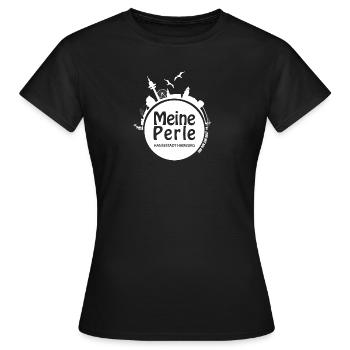 Meine Perle weiß - Frauen T-Shirt - Schwarz - Vorne - AI Model Female 172 dark (172cm)