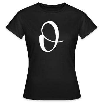Calligraphy, initial O - Women's T-Shirt - black - Front - AI Model Female 172 dark (172cm)