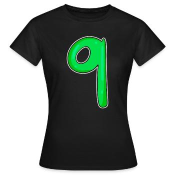 Zahl 9 - Neun - 9 Motiv - Frauen T-Shirt - Schwarz - Vorne - AI Model Female 172 dark (172cm)
