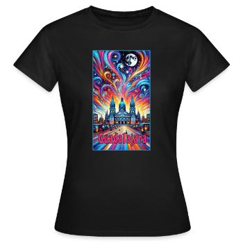 Guadalajara Mexico colorful design - Women's T-Shirt - black - Front - AI Model Female 172 dark (172cm)