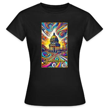 Guadalajara Mexico cathedral design - Women's T-Shirt - black - Front - AI Model Female 172 dark (172cm)